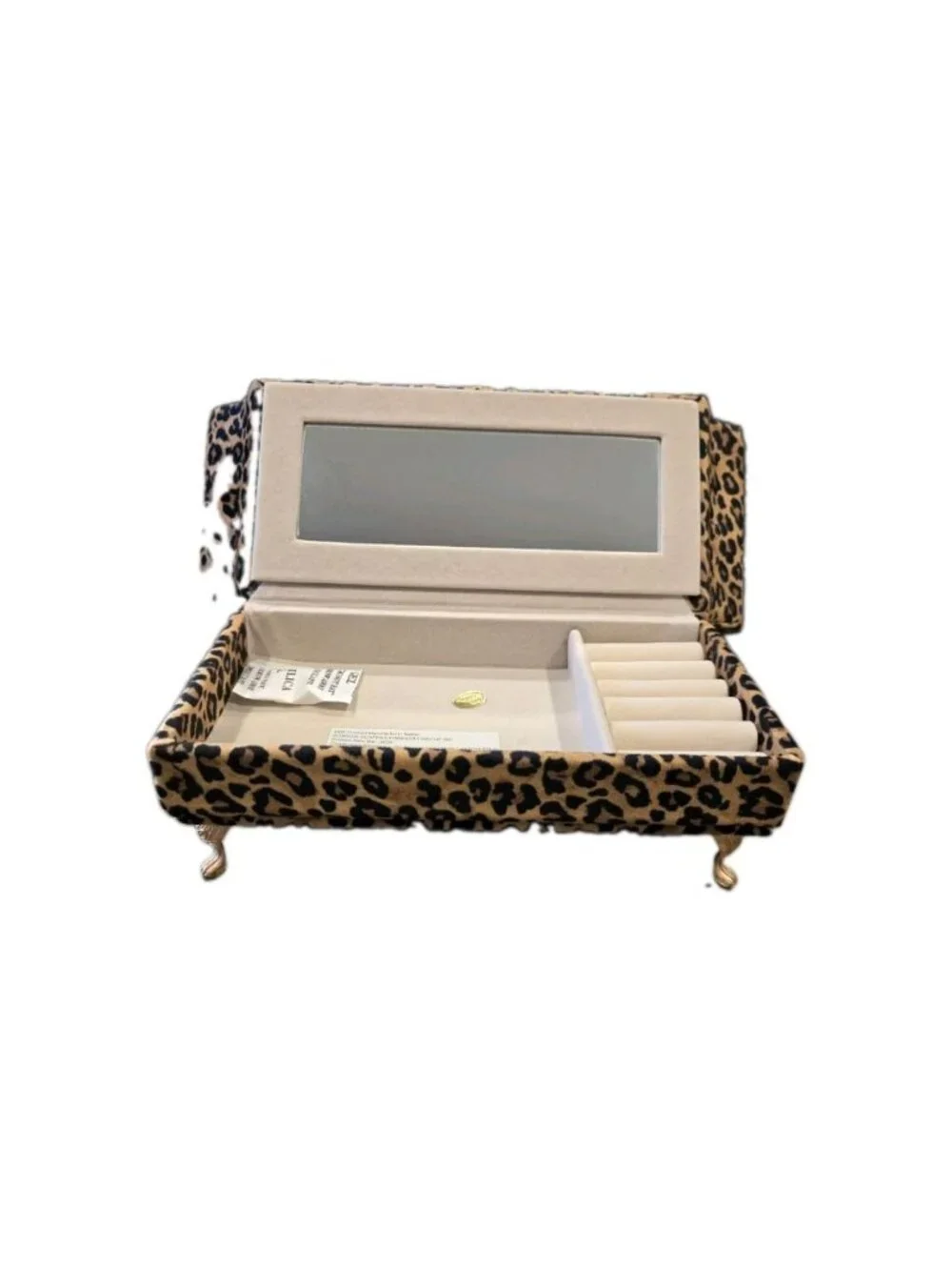 New Cheetah Shabby Chic Doll Sofa Jewelry Box Organizer Couch Jewelry Box